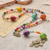 Bohemian Style Multicolored Skull Beads Rosary with Bronze Pardon Crucifix & Holy Family
