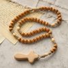 Christianartworkshop Minimalist Olive Wood Rosary with Hand-held Prayer Comfort Cross: Embrace Simple Sacredness