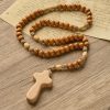 PRAYERFUL FAITH: Handmade Minimalist Olive Wood Rosary with Gift Card