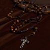 Christianartworkshop 10mm Tiger's Eye Stone Beads Rosary with Black Enamel Crucifix: Embrace Earthy Sacredness