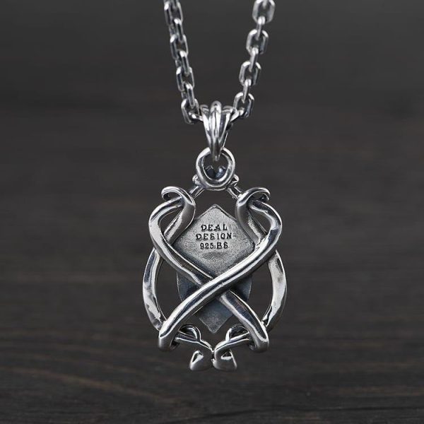 925 Sterling Silver Armor Cross Pendant with Golden Core Sacred Crest Necklace: Shield of Grace