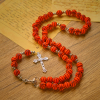 Sports Prayer Basketball Beads Rosary with Silver Holy Chalice & Crucifix: Score Spiritual Strength