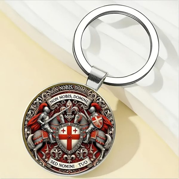 Spiritual Companion Knights Templar Keychain: Faith-Filled Token of Chivalric Grace