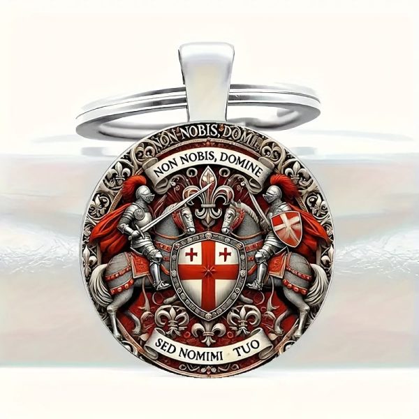 Spiritual Companion Knights Templar Keychain: Faith-Filled Token of Chivalric Grace
