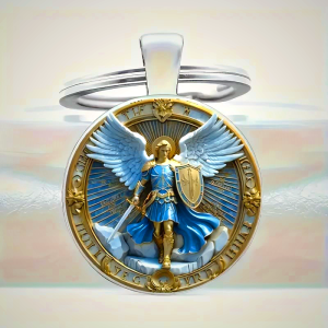Classic Religious Armor Guardian Angel St. Micheal Keychain: Enduring Emblem of Heavenly Valor