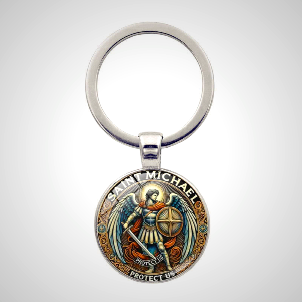 Soulful Light Shadow St. Michael the Archangel Keychain: Profound Sign of Spiritual Defense