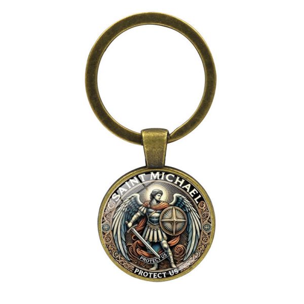 Soulful Light Shadow St. Michael the Archangel Keychain: Profound Sign of Spiritual Defense