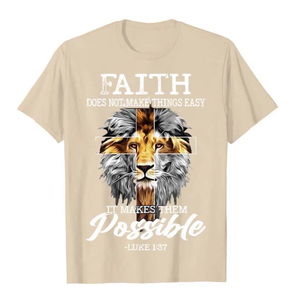 Christianartworkshop Religious Faith Lion Cross Graphic Unisex T-shirt