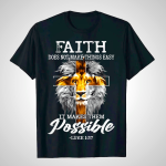 Christian Faith Lion Cross Graphic Unisex T-Shirt