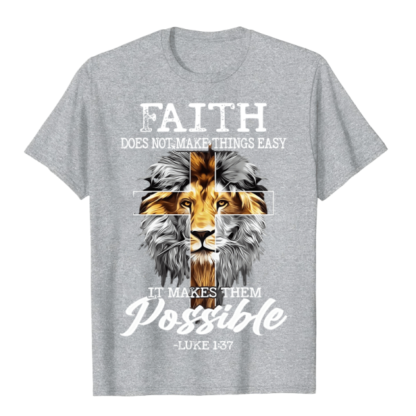 Christianartworkshop Religious Faith Lion Cross Graphic Unisex T-shirt