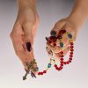 Christianartworkshop Handmade Red Crystal Bohemian Czech Glass Our Lady of Guadalupe Crucifix Rosary