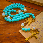 Handmade Mint Green Beads & Pearl with Miraculous Medal & Crucifix Rosary