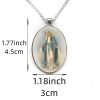 Christianartworkshop Pray Virgin Mary Blessed Pendant Miraculous Medal Necklace