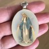 Christianartworkshop Pray Virgin Mary Blessed Pendant Miraculous Medal Necklace