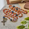 Christianartworkshop PRAYERFUL FAITH: Handmade Orange Chalcedony Rosary with Gift Card