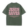 Christianartworkshop Jesus Saves Unisex Washed T-Shirt