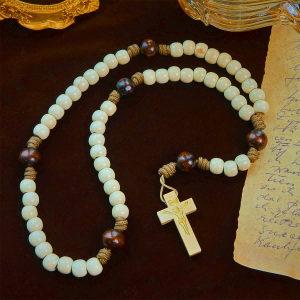 Minimalist Style Matte White Beads Rosary with INRI Crucifix: Wear Spiritual Beauty