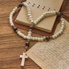 Minimalist Style Matte White Beads Rosary with INRI Crucifix: Wear Spiritual Beauty