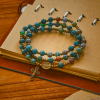 Earth-Toned Multicolor Round Beads with Bronze Miraculous Medal & Crucifix Rosary and Bracelet