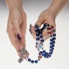 Christianartworkshop Sports Prayer Football Dark Blue Beads Rosary with Miraculous Medal & Crucifix: Unite Faith and Sport