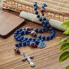 Christianartworkshop Sports Prayer Football Dark Blue Beads Rosary with Miraculous Medal & Crucifix: Unite Faith and Sport