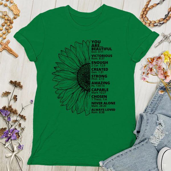 Christianartworkshop Sunflower Thankful Grateful Blessed Women's T-shirt