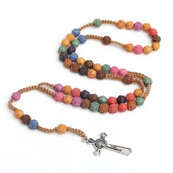 Christianartworkshop Multicolor Prayer Rose Beads Rosary