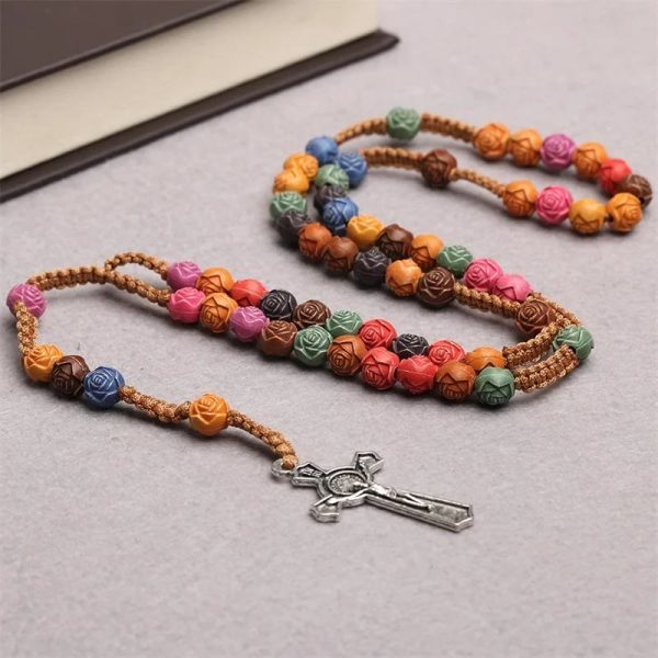 Christianartworkshop Multicolor Prayer Rose Beads Rosary