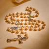 Minimalist St. Therese & Miraculous Medal Rosary of Polished White Stone with Crucifix