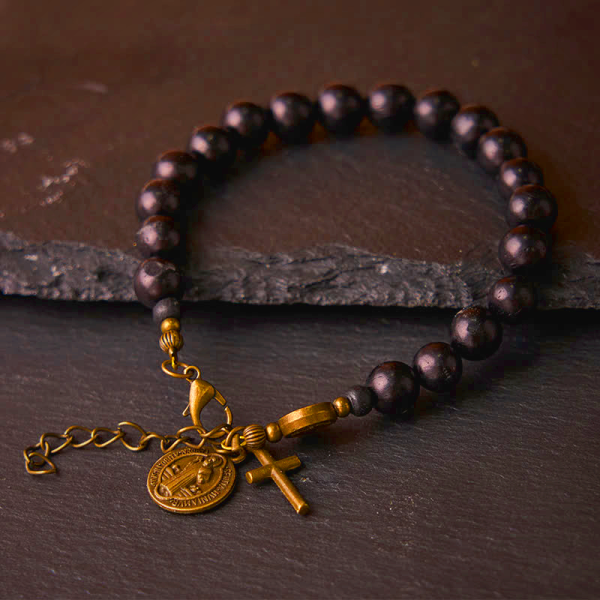 Ebony Beads St. Benedict the Blessed Protection Bracelet