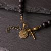Christianartworkshop Ebony Beads St. Benedict the Blessed Protection Bracelet