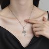 S925 Vintage Etched Cross Necklace with Spiritual Glyphs: Embrace the Spirit
