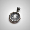 Sterling Dual-Face Medal Necklace with Crown of Thorns & Our Lady of Sorrows