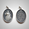 Antique Style Sterling Silver Antique Divine Mercy Jesus Oval Medal Necklace