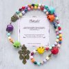 PRAYERFUL FAITH: Bohemian Style Multicolored Skull Beads Rosary with Gift Card