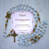 PRAYERFUL FAITH: Handmade Rosary with Light Blue Jade Beads and Brass with Gift Card
