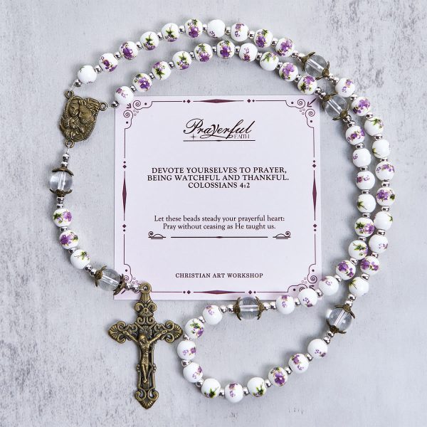 Jesus Is The Gift: Handmade Violet - Inspired Rosary with Gift Card