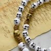 PRAYERFUL FAITH: Rebel Style White Skull Beads Rosary with Gift Card