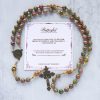 Jesus Is The Gift: Handmade Chrysocolla Stone Rosary with Gift Card