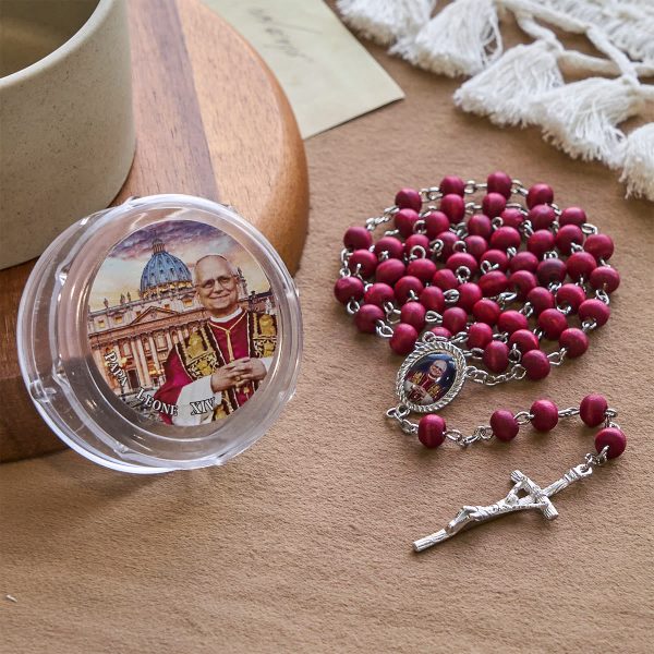Pope Leo XIV Red Wood Beads Rosary Commemorating: A Spiritual Treasure