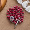 Pope Leo XIV Red Wood Beads Rosary Commemorating: A Spiritual Treasure
