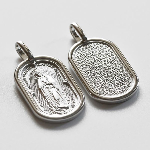925 Sterling Silver Elegant Our Lady of Guadalupe Pendant Necklace