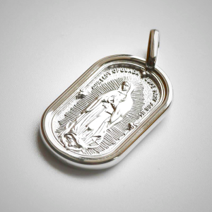 925 Sterling Silver Elegant Our Lady of Guadalupe Pendant Necklace