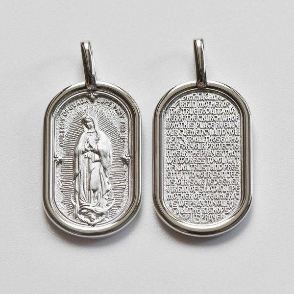 925 Sterling Silver Elegant Our Lady of Guadalupe Pendant Necklace