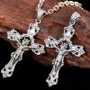 Rustic Bronze and Silver Crucifix Necklace in S925: A Testament of Faith