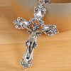 Rustic Bronze and Silver Crucifix Necklace in S925: A Testament of Faith