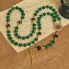 Jesus Is The Gift: Malachite Green Rosary with Miraculous Medal