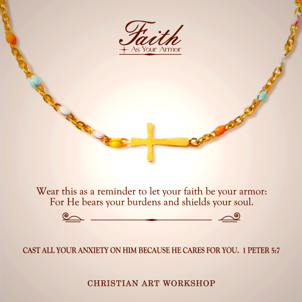 FAITH AS YOUR ARMOR: Delicate Minimalist Cross Bracelet