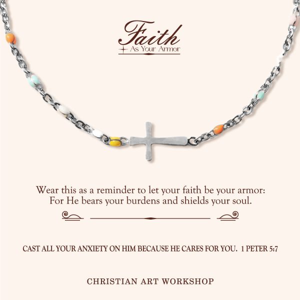 FAITH AS YOUR ARMOR: Delicate Minimalist Cross Bracelet