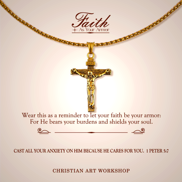 FAITH AS YOUR ARMOR: Crucifix Pendant Charm Necklace